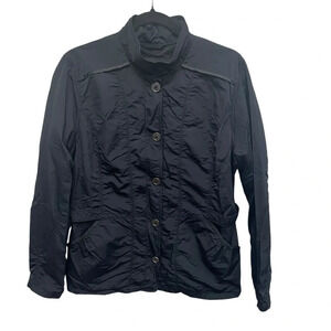 Eddie Bauer women’s travex travel jacket black ruched large nylon